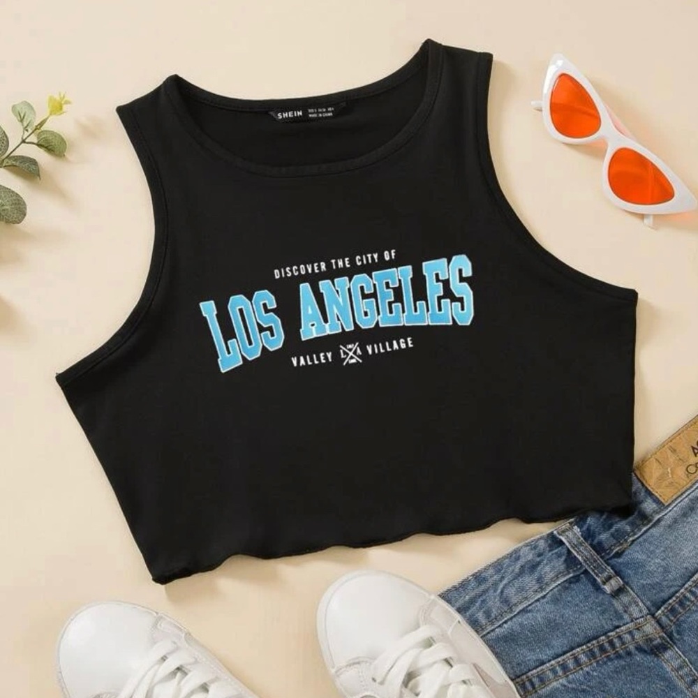 Letter graphic tank top